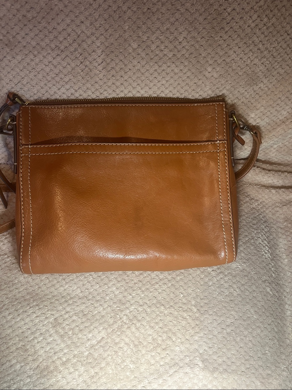 Fossil Classic Tan Leather Crossbody Bagpipe - Picture 4 of 12